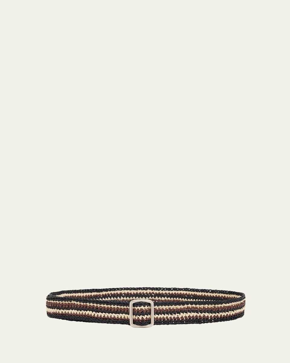 Ara Striped Straw Belt